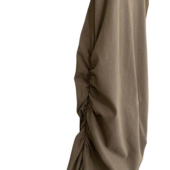 Michael Stars Racerback Midi Dress Medium Olive Green Jersey Tank Dress Neutral - Picture 6 of 10